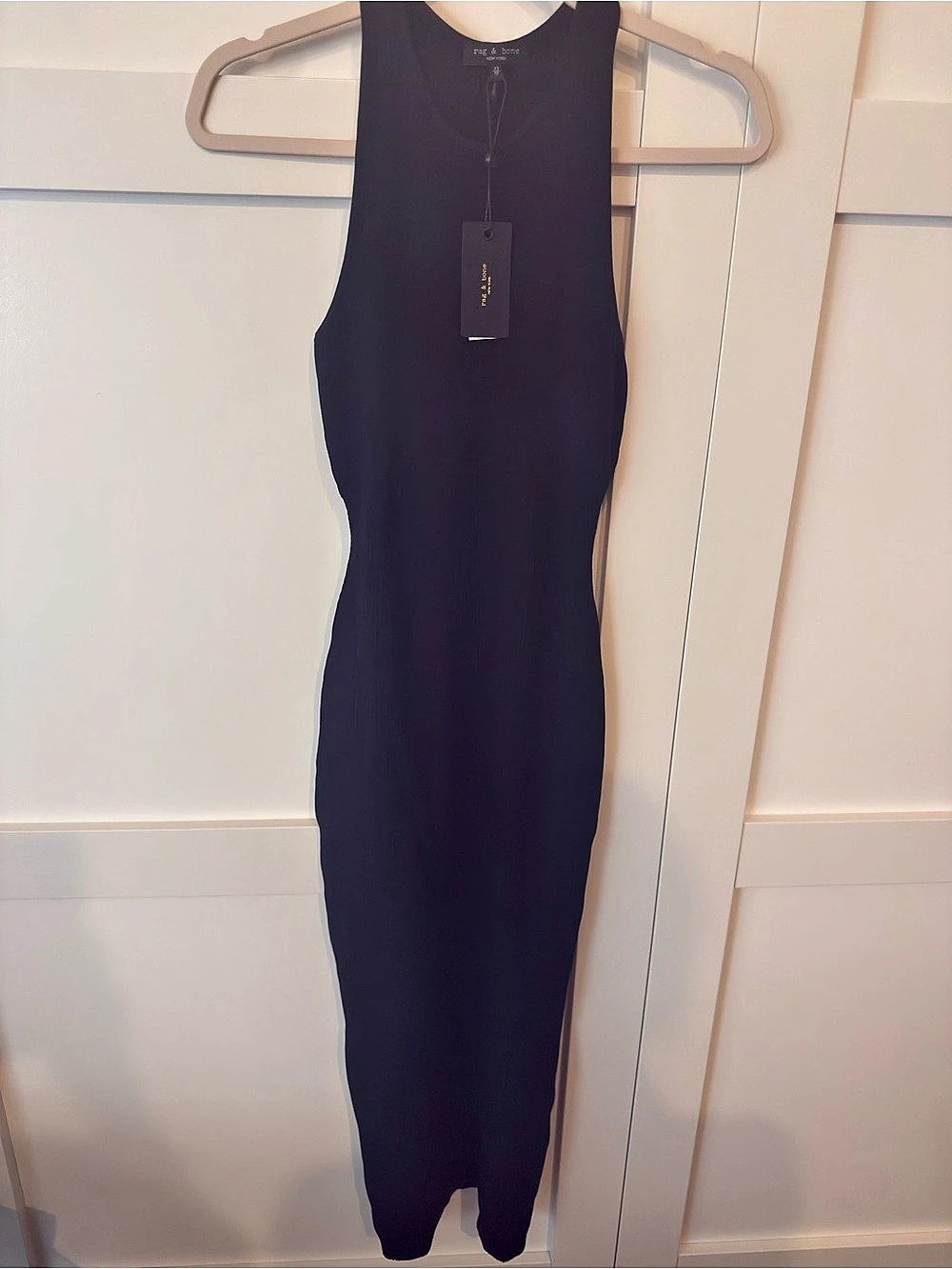 rag & bone Ribbed-Knit Sleeveless Midi Dress Ribbed Maxi Dress in Black Size XS